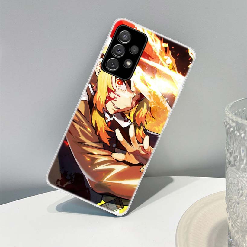Demon Slayer Rengoku Kyoujurou Phone Case For Samsung Galaxy A72 A71 A52 A51 A42 A32 A22 A21S A12 M12 M21 M30 M31S M51 Cover