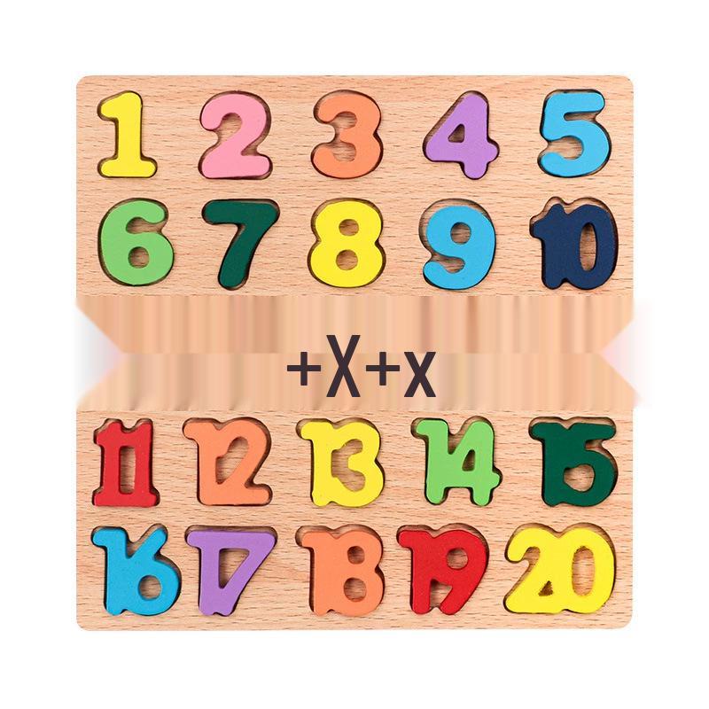 Macaron Color Wooden Alphabet & Number Puzzle for Children's Early Education, Ages 3-6