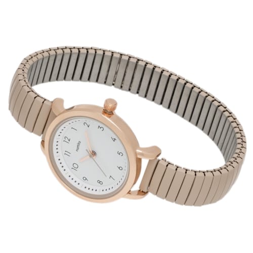 

Fieldwork Women s Analog Watch with Bellows Strap, Stainless Steel, Beige, Suela ST290-2