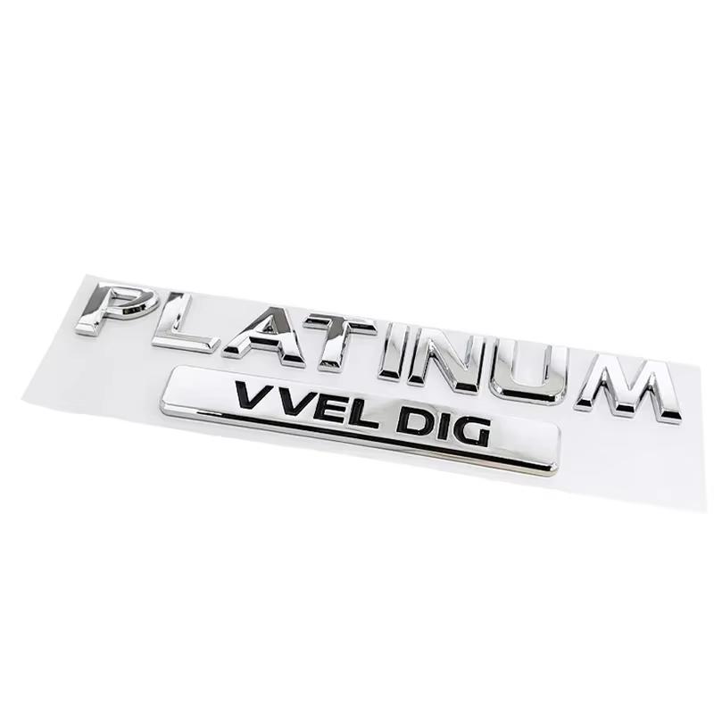 3D ABS PLATINUM VVEL DIG V8 Letters Logo Car Trunk Badge Emblem Decals Sticker For Nissan Patrol Y60 Y61 Y62 Armada Accessories