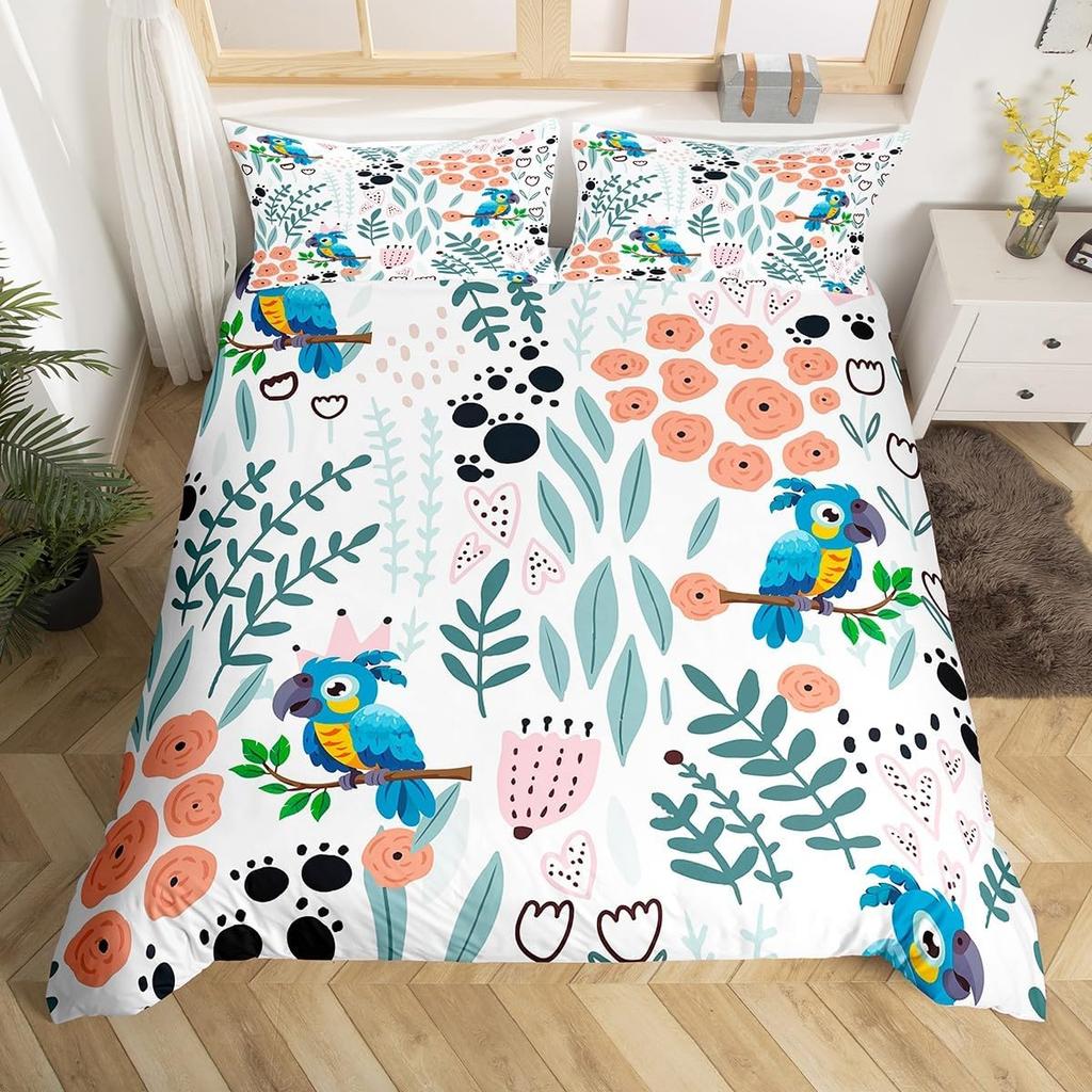 Cartoon Animal Duvet Cover Queen King Size Cute Animal Quilt Cover Bedding Set For Kids Girls Boys 3 Pcs With 2 Pillowcases
