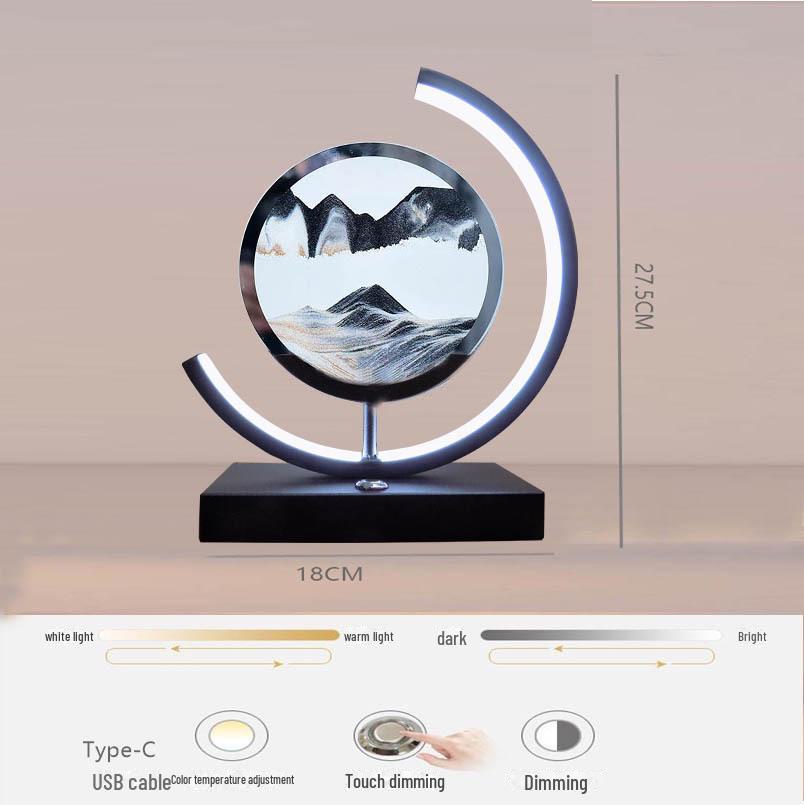 DIY Quicksand Table Lamp - Creative Atmosphere Light with Dynamic Painting and Smart Night Light