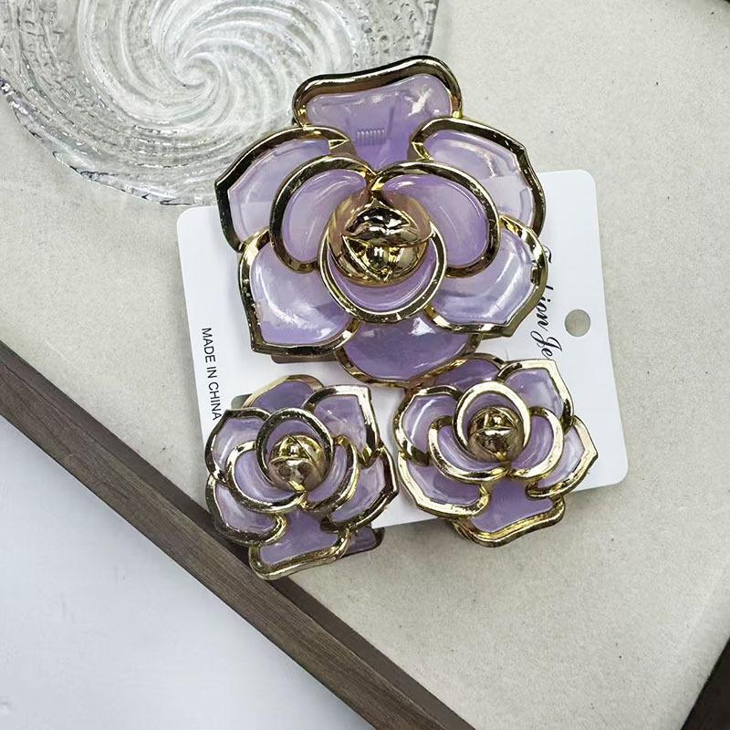 Set di pinze per capelli a forma di frangipani: Accessori per Capelli Floreali in Finto Marmo per Vacanze alla Moda