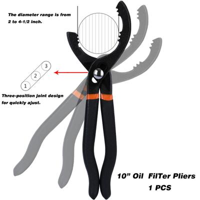 1pc 12 Inch Car Oil Filter Pliers Clamp Type  Oil Filter Remove Disassembly Tool Filter   15 ° Bend Grip