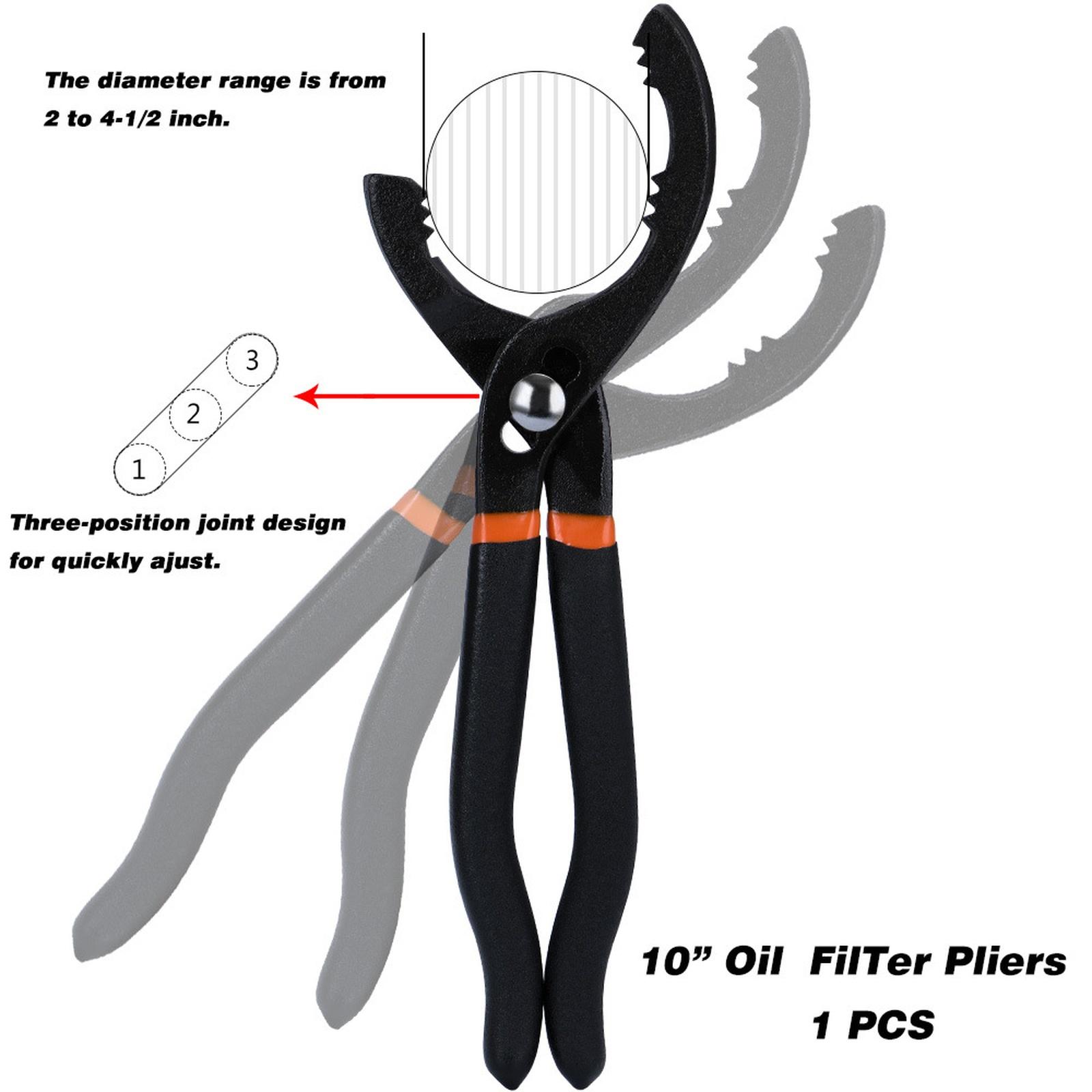 

1pc 12 Inch Car Oil Filter Pliers Clamp Type Oil Filter Remove Disassembly Tool Filter 15 ° Bend Grip One Size чёрный