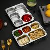 Kitchen Stainless Steel Divided Dinner Storage Tray Compartment Plates for Food Serving Organization Lunch Container