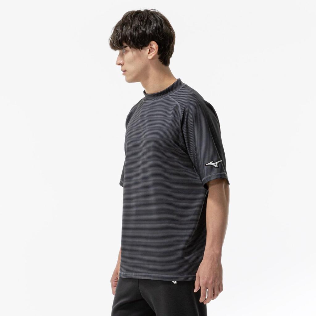 Training Wear Stretch Stripe Stretch 32MAD003 Unisex Black 2XL [Mizuno] T-Shirt