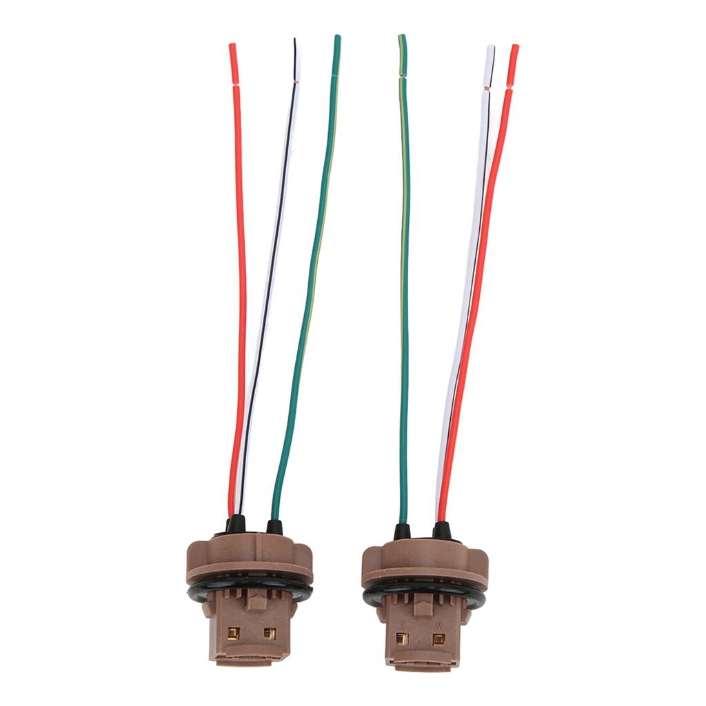 2Pcs Brake Light Socket Female Head Lightweight Compact Easy Use Pigtail Light Socket for Vehicles Trailers