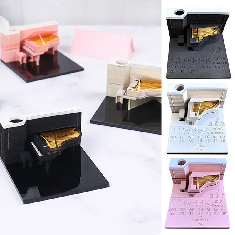 Time Piece Calendar 2026 Desk Calendar 3D Tear-Away Calendar Paper Carving Art Memo Pad Notepad Gift For Christmas Housewarming