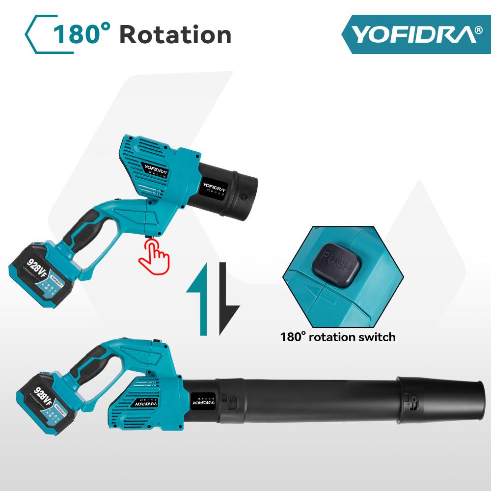 Yofidra Bürstenloser elektrischer Turbo-Gebläse 2 IN 1 Turbo-Gebläse Jet-Gebläse Laub Staub Schnee Blasen Reinigungsgerät Für Makita Akku-Pin