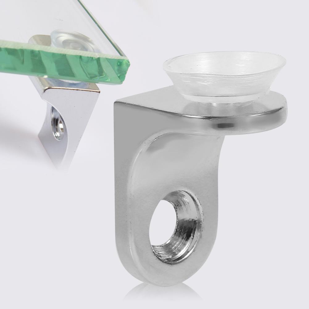 Zinc Alloy Shelf Brackets Rounded Corner Cabinet Shelf Supports  For Furniture Glass Shelves