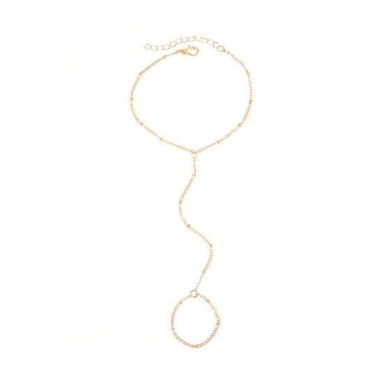 

Женский браслет, кольцо, интегрированный сплав, ретро-цепочка, браслет, кольцо, полая цепь, палец, рабский браслет, бохо, пляжные украшения, подарок золотистый