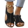 2025 Summer New Sandals Women's Slip Foot Stitching Cutout Wedge Plus Size Open Toe Casual Sandals for Women