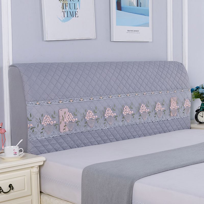 

Комплекты чехлов на изголовье кровати из ткани «все включено», эластичная прикроватная мягкая сумка, пылезащитный чехол, минималистичная прикроватная подушка, защитный чехол, грязеотталкивающий чехол Grey Flower Basket Headcover 1 m (60cm high)