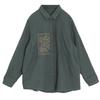 Women's Spring and Autumn Thin Section Lapel Embroidery Cotton and Linen Button Paragraph Casual Comfortable Shirt