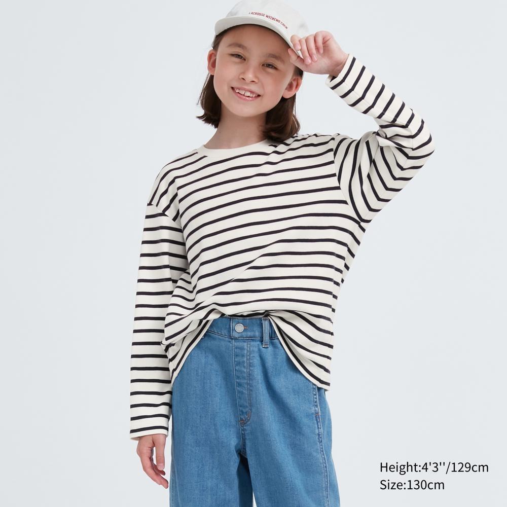 

UNIQLO KIDS Мягкая футболка с круглым вырезом и длинными рукавами