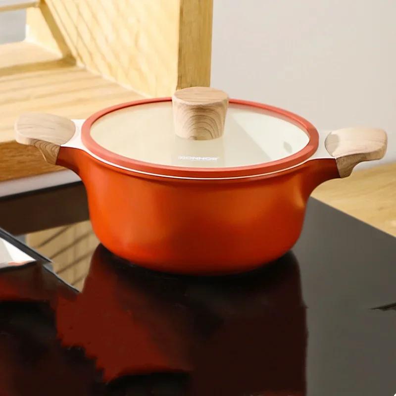 

DONNOR Non Stick Pan Thickened Double Ear Stock Pot Large Capacity Household Cooking Pot Stewing Pot kitchen Universal Soup Pot