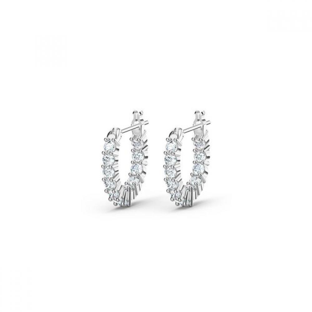 Swarovski Rhodium Hoop Earrings 5562126
