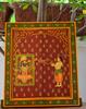 Antique Hand-Painted Krishna Window Panel: Rajasthani Jharokha Wall Decor