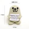 Positive Crochet Dog Doll With Affirmation Card Home Room Decoration Funny Handmade Plush Wool Doll Ornaments Christmas Gifts