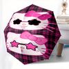 Hello Kitty,Plaid Automatic Folding Umbrella-Simple 8-Rib Design, Bright Cartoon Pattern, Durable Iron Frame, Suitable For Travel, Outdoor,