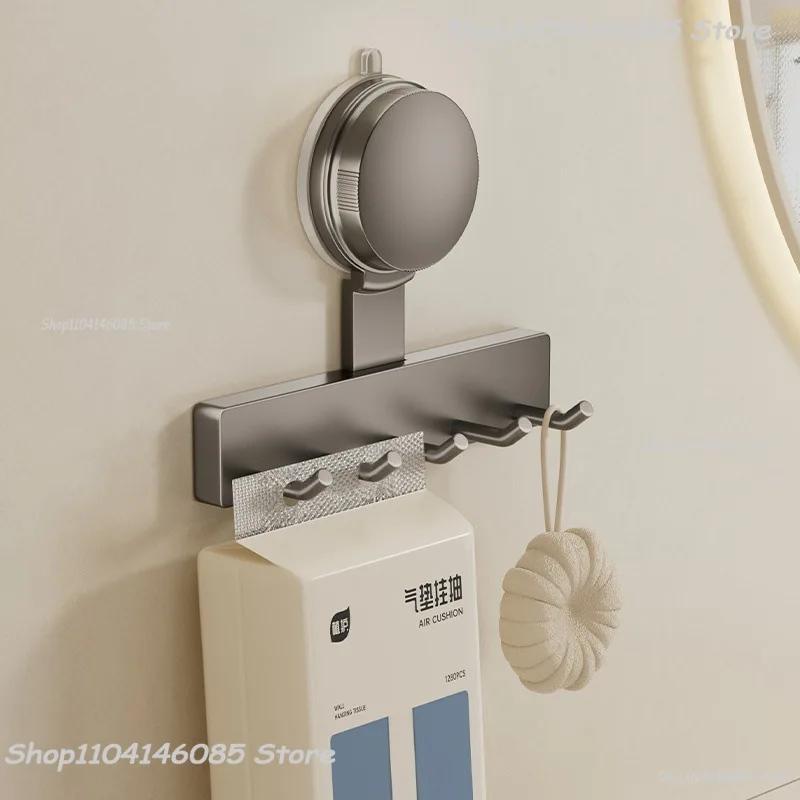 Strong Load-Bearing No Punching Suction Cup Hook Bathroom Wall Mounted Door Hanging Clothes Rack Clothes and Towel Racks
