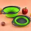 HOT Silicone Round Folding Vegetable Fruits Washing Drain Basket Colander Strainer Collapsible Drainer Kitchen Tool