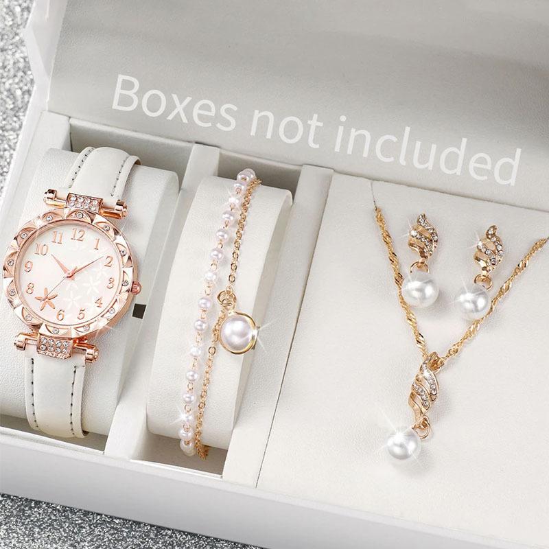 

Простые украшения Универсальное колье Браслет Кольцо Пусеты Набор Аксессуары для часов белый