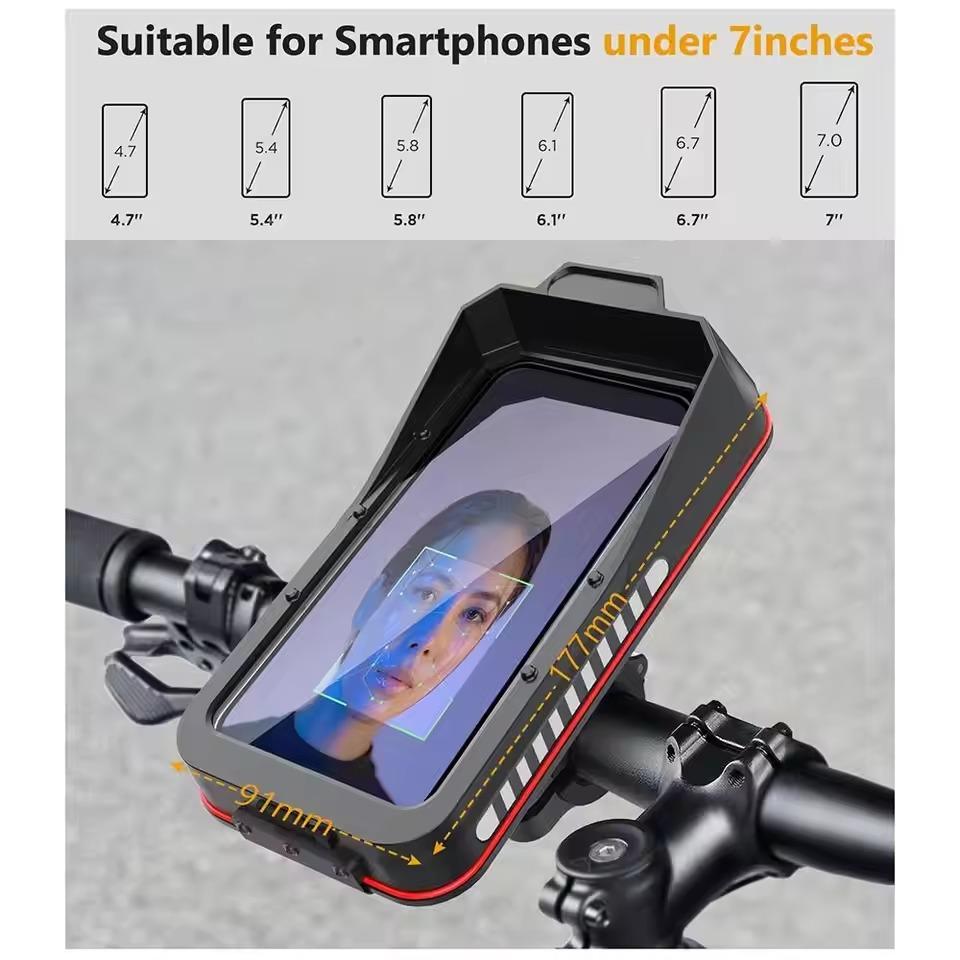 Universal Waterproof Motorcycle Bicycle Mobile Phone Holder for 4.7-7.0 inches Devices Quick Lock Bike Scooter Handlebar Stand