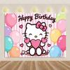 Adorable Hello Kitty Pink Graffiti Streets Printed Tapestry Bedroom Decoration  Celebration Background Design Holiday Party