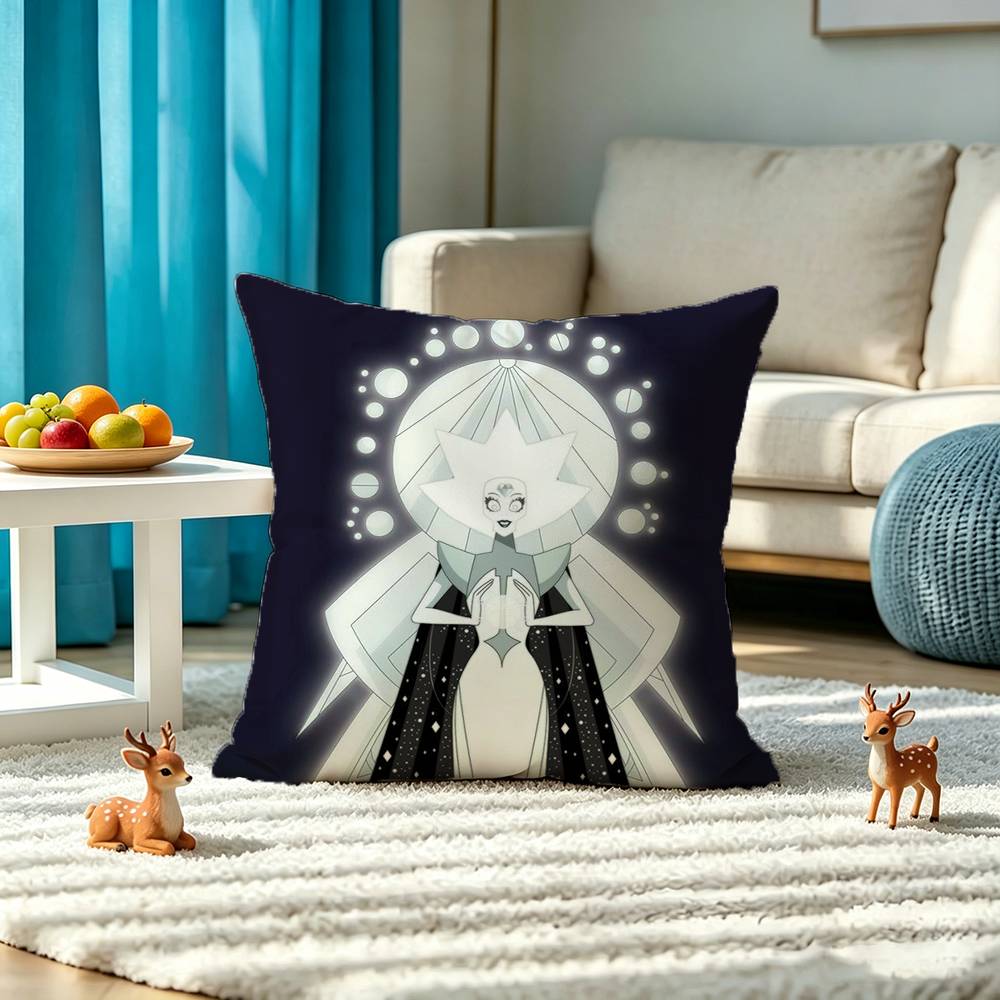 White Diamond Steven Universe Pillow Case Square Double-Sided Sofa Cushion Cover Bedroom Bedside Pillow