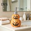 Hand Soap Bottle Halloween Ceramic Ghost Dispenser, with Stainless Steel Pump, Pumpkin Refillable Spooky Dispenser Liquid Container, Empty Shower Gel