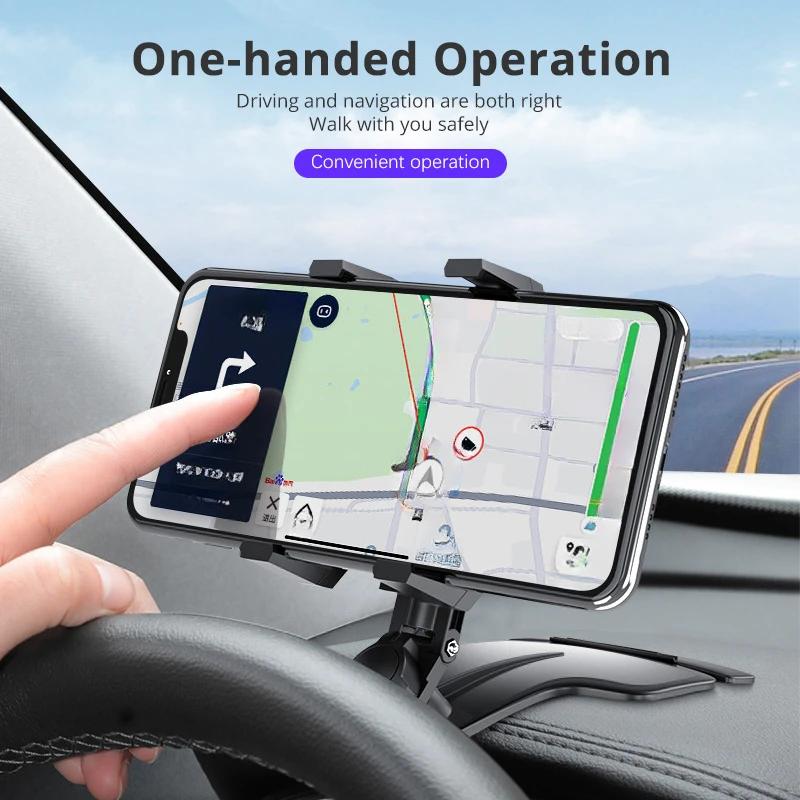 Multi Angle Car Phone Mount Adjustable Clip On Dashboard Bracket Holder for GPS and Navigation