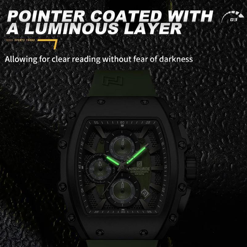 Men Sport Waterproof Quartz Watch Luxury Barrel-Shaped Steel Band Alloy Dial Casual Couple Luminous Wristwatch