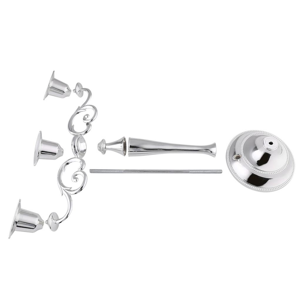 3 Arms Metal Candle Holder European   Candelabra Wedding Candlestick Home Decor (Gold)