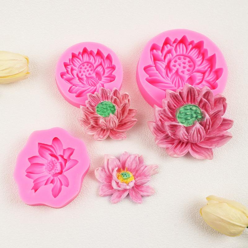 Lotus Shape Silicone Mold Large, Medium And Small Lotus Seed Chocolate Fondant Scented Candle Cake Decoration Mold