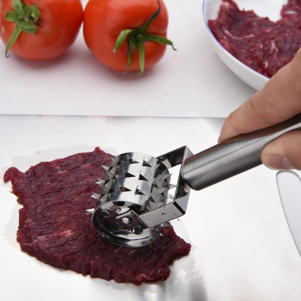 

Молоток для рассыпчатого мяса из нержавеющей стали, ручной разрыхлитель мяса, роликовый размягчитель мяса, свинина
