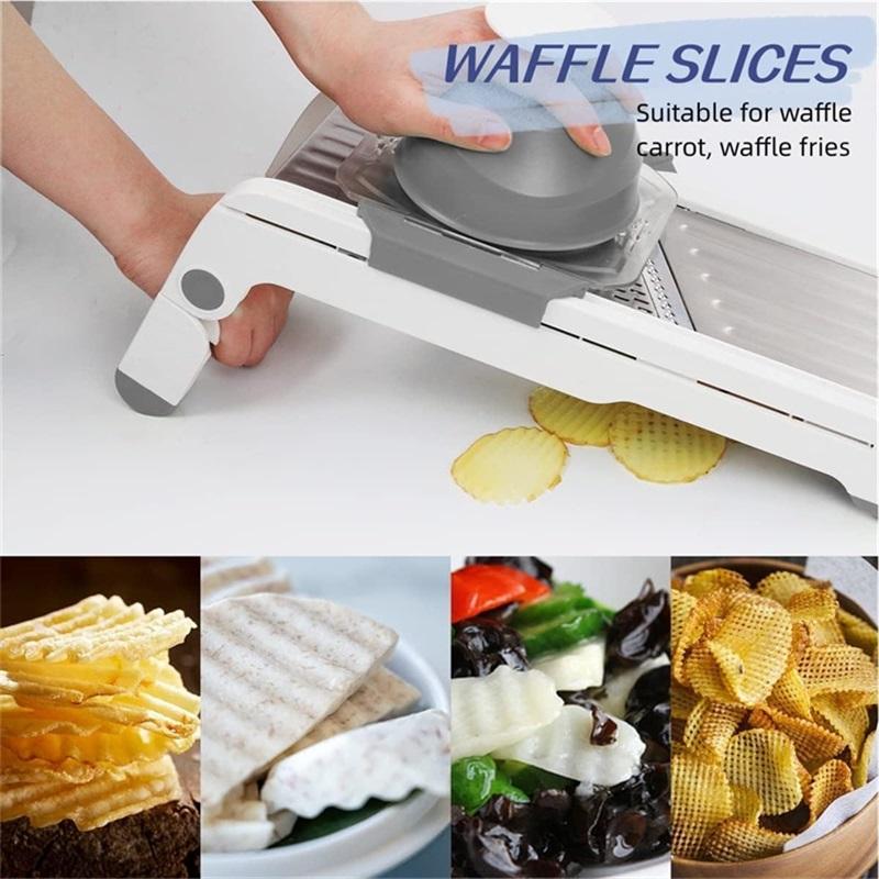 LMETJMA 18 in 1 Adjustable Mandoline Vegetable Slicer Stainless Steel Vegetable Slicer Julienne Slicer for Potato Onion JT214