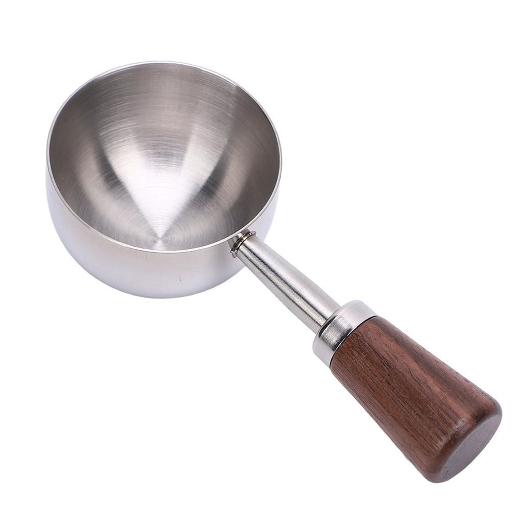 Coffee Scoop Vintage Bean Tea Measuring Spoon Retro 304 Stainless Steel Short Wooden Handle Kitchen Utensil for Serving
