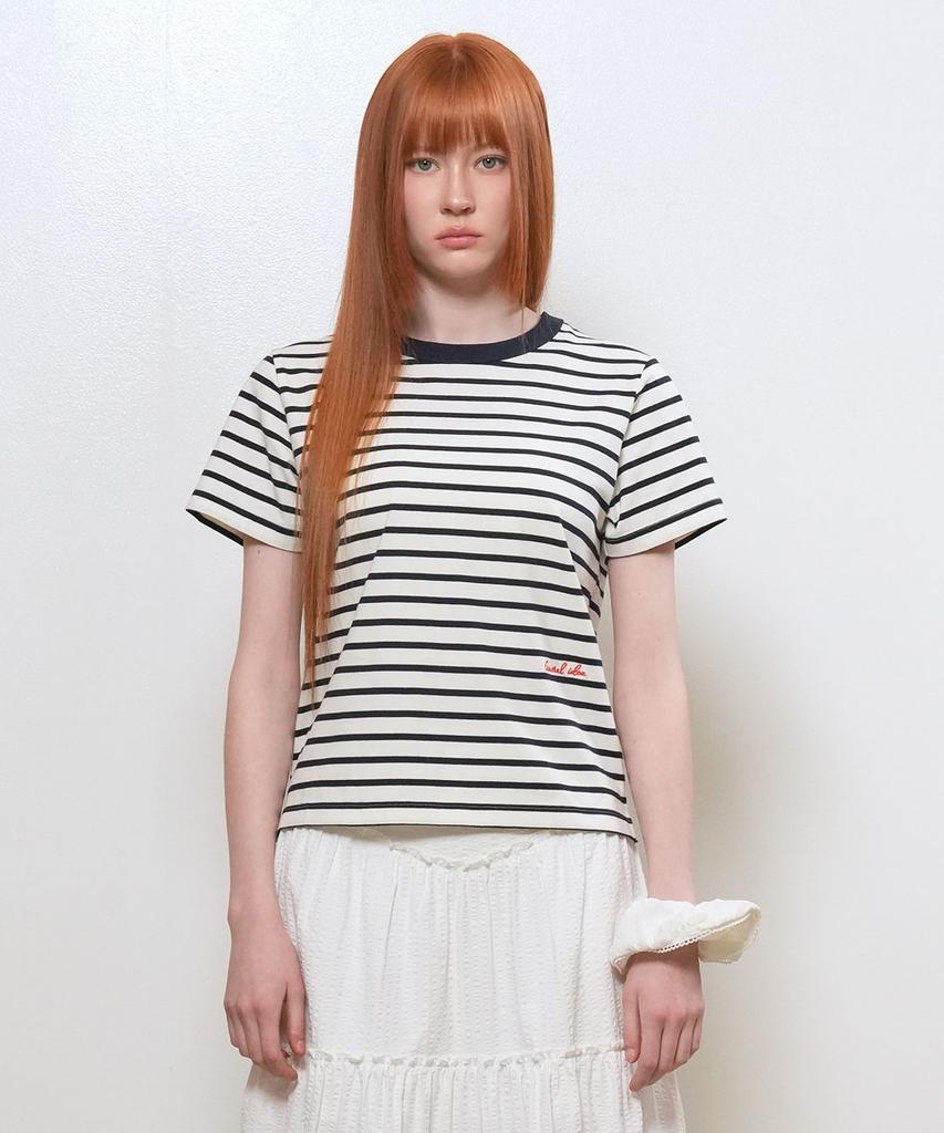 GENERALIDEA Color Block Stripe Short Sleeve T-Shirt [White] / Gf2Lts522