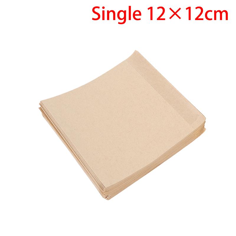 100Pcs Single/Double Opening Grease Resistant Paper Treat Bags Flat Greaseproof Brown For Cookie Snack Sandwich Popcorn