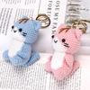 Handmade Crochet Kitten Keychain Pendant - Cute Small Animal Ornament