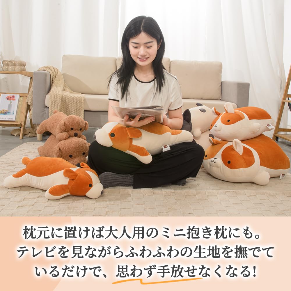 JEMA Gemma Plush Toy Animal Soft and Perfect for Toy 55cm Pillow, Cushion, Dog, Cute, Fluffy, Soothing, Sleeping, Gift, Poodle, Approx.