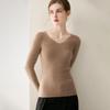 2026 Le Ka Sha Women's 100% Pure Cashmere Striped V-Neck Long Sleeve Knit Pullover