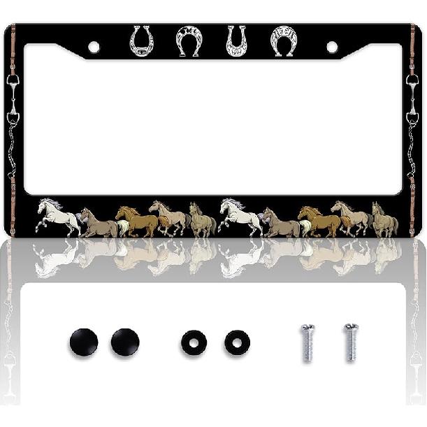 Black Cat License Plate Frame Pet Animal License Plate Holder Personalise Stainless Steel Funny Design Compatible With Standard License Plate Frames