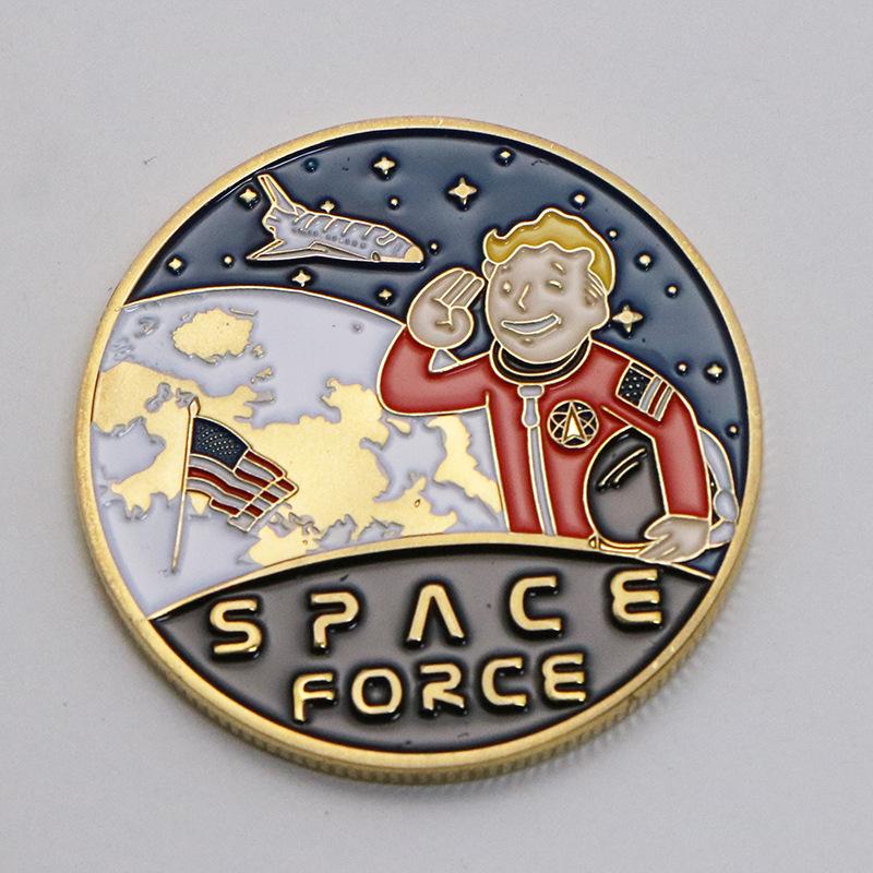 American space commemorative coin, gold and silver commemorative medal, coin