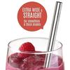 12mm Boba Metal Straw Eco-friendly 304 Stainless Steel Straws Set Reusable Drinking Straw for Bubble Tea Milkshake Bar Accessory