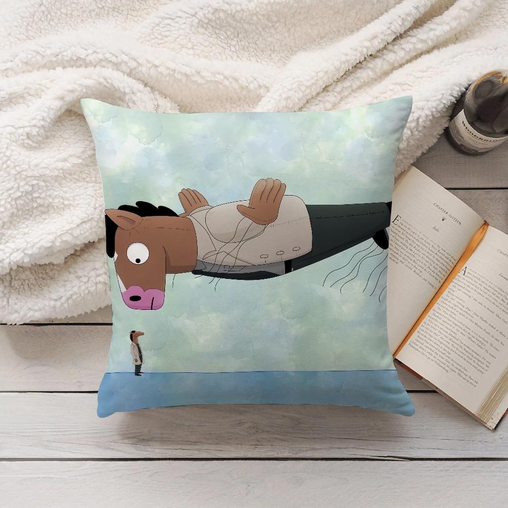 Cartoon B-BoJack H-Horseman Pillow Case Home Decoration Cushion Cover Suitable For Bedroom Car Office Sofa