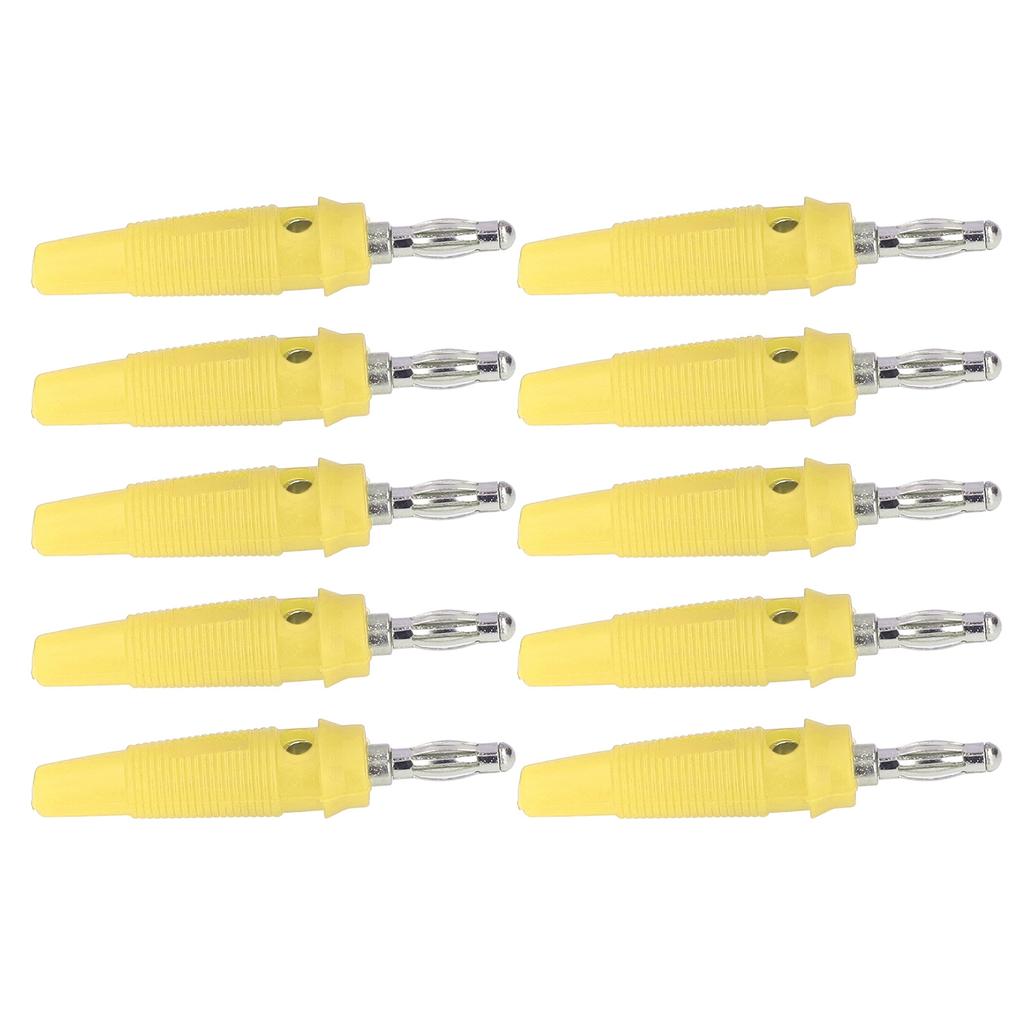 10pcs Set 4mm Banana Plug Socket Terminal Connector for Welding Machinery Charging GeneratorsYellow