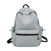 Solid Color Gender-neutral Nylon Backpack Casual Large-capacity Schoolbag Junior High School Student College Student Class Backpack
